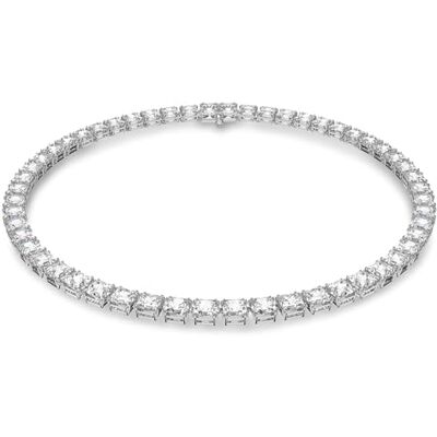 Swarovski Millenia necklace, Square cut, Small, White, Rhodium plated Swarovski Millenia necklace, Square cut, Small, White, Rhodium plated