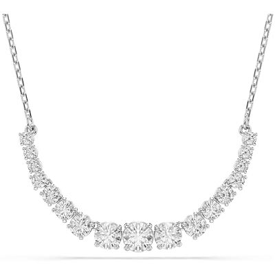 Swarovski Matrix Necklace, Clear Round-Cut Crystals in a Rhodium-Finished Setting, Part of the Matrix Collection Swarovski Matrix Necklace, Clear Round-Cut Crystals in a Rhodium-Finished Setting, Part of the Matrix Collection
