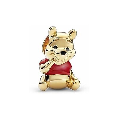 PANDORA Disney Winnie the Pooh 14k gold-plated charm with red and black enamel PANDORA Disney Winnie the Pooh 14k gold-plated charm with red and black enamel
