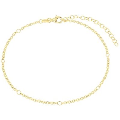 amor Anklet 925 Sterling Silver Women's Summer Jewellery, 22+5 cm, Gold, Comes in a Jewellery Gift Box, 2038564 amor Anklet 925 Sterling Silver Women's Summer Jewellery, 22+5 cm, Gold, Comes in a Jewellery Gift Box, 2038564