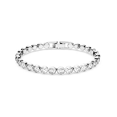 Swarovski Women's Tennis Bracelet, Crystals, Rhodium Plated, White, Medium Swarovski Women's Tennis Bracelet, Crystals, Rhodium Plated, White, Medium