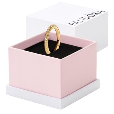 PANDORA ME Texture 14k gold-plated ring with clear cubic zirconia, 60 PANDORA ME Texture 14k gold-plated ring with clear cubic zirconia, 60