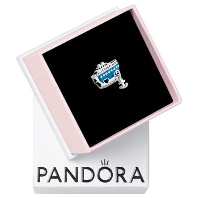PANDORA Moments Anchored Cruise ship sterling silver charm with blue enamel PANDORA Moments Anchored Cruise ship sterling silver charm with blue enamel
