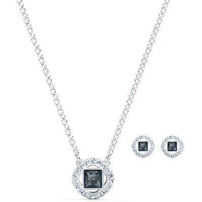 Swarovski Angelic Square Set, Gray, Rhodium plated, from Angelic Square Collection Swarovski Angelic Square Set, Gray, Rhodium plated, from Angelic Square Collection