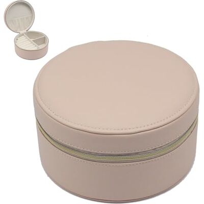 L & P Home & Gifts Lesser & Pavey Round Pink Faux Leather Lockable Jewellery Box Lockable Case, Multi Compartment Layout, Travel Ready, Jewellery Protection, Gift Choice L & P Home & Gifts Lesser & Pavey Round Pink Faux Leather Lockable Jewellery Box Lockable Case, Multi Compartment Layout, Travel Ready, Jewellery Protection, Gift Choice