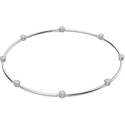 Swarovski Constella Necklace, White Crystal with Zirconia Accents, Rhodium Plated Necklace, from the Constella Collection Swarovski Constella Necklace, White Crystal with Zirconia Accents, Rhodium Plated Necklace, from the Constella Collection