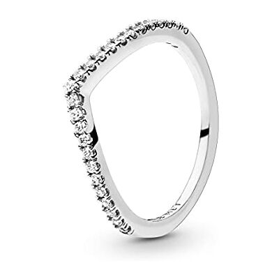 PANDORA Timeless Sparkling Wishbone Ring, Size 50, No Box PANDORA Timeless Sparkling Wishbone Ring, Size 50, No Box