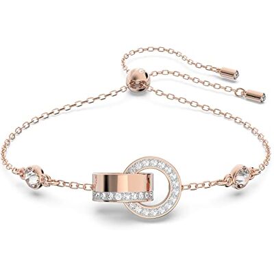 Swarovski White Crystal Bracelet, Pavé Crystals in a Rose Gold Tone Plated Setting, from the Hollow Collection Swarovski White Crystal Bracelet, Pavé Crystals in a Rose Gold Tone Plated Setting, from the Hollow Collection