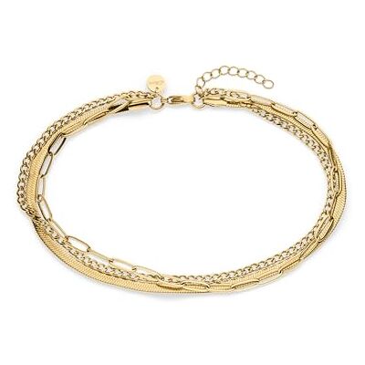 s.Oliver Anklet – Elegant Anklet Made of Polished Stainless Steel – Gold – Curb Chain Adjustable up to 27 cm – Waterproof and Skin-Friend s.Oliver Anklet – Elegant Anklet Made of Polished Stainless Steel – Gold – Curb Chain Adjustable up to 27 cm – Waterproof and Skin-Friend