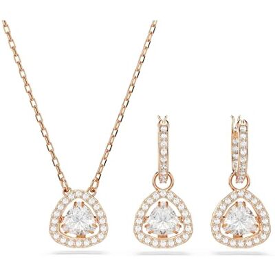 Swarovski Una Angelic Set, Set (2), Triangle Cut, Pink, 18K Rose Gold Finish Swarovski Una Angelic Set, Set (2), Triangle Cut, Pink, 18K Rose Gold Finish