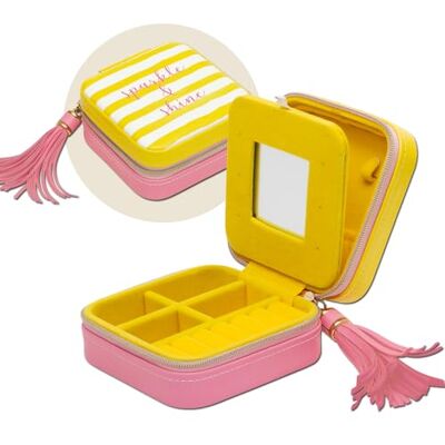 moses . Fernweh Sparkle & Shine Jewellery Box Compact Jewellery Box with Mirror, Multiple Compartments and Zip, Ideal for Travel and on the Go moses . Fernweh Sparkle & Shine Jewellery Box Compact Jewellery Box with Mirror, Multiple Compartments and Zip, Ideal for Travel and on the Go