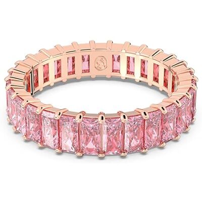 Swarovski Matrix ring, Baguette cut, Pink, Rose gold-tone plated, 55 Swarovski Matrix ring, Baguette cut, Pink, Rose gold-tone plated, 55