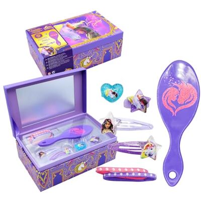 Joytoy Joy Toy Unicorn Academy Jewellery Box with Accessories: 2 Hair Clips, 1 Ring, 1 Braid Holder, 1 Bracelet, 1 Hair Brush Joytoy Joy Toy Unicorn Academy Jewellery Box with Accessories: 2 Hair Clips, 1 Ring, 1 Braid Holder, 1 Bracelet, 1 Hair Brush