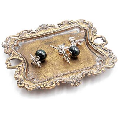 Funly mee Dish Vintage Gold with Jewellery Box Organiser Funly mee Dish Vintage Gold with Jewellery Box Organiser
