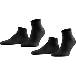 FALKE Men's Happy Double Pack M Sn Cotton Low-Cut Plain 2 Pairs Trainer Socks, Black 3000, 11.5-14 FALKE Men's Happy Double Pack M Sn Cotton Low-Cut Plain 2 Pairs Trainer Socks, Black 3000, 11.5-14