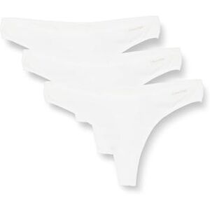 Calvin Klein Women Pack of 3 Thong Ideal Cotton Tanga, White (White/White/White), XS Calvin Klein Women Pack of 3 Thong Ideal Cotton Tanga, White (White/White/White), XS