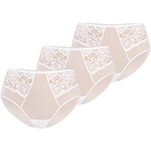 Teyli 3 Pack Women's Knickers High Waisted Briefs Mesh Floral Lace Full Comfort Breathable Stretchy Panties Pack of 3 Vida Color White Size 18 Teyli 3 Pack Women's Knickers High Waisted Briefs Mesh Floral Lace Full Comfort Breathable Stretchy Panties Pack of 3 Vida Color White Size 18