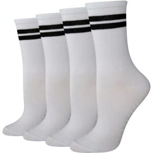 Amazon Essentials Women's Crew Non-Slip Pilates Grip Socks, 4 Pairs, White, 3-7 Amazon Essentials Women's Crew Non-Slip Pilates Grip Socks, 4 Pairs, White, 3-7