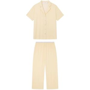 Women'secret Ecovero Yellow Striped Shirt Pyjama for Women, Pale Yellow, M Women'secret Ecovero Yellow Striped Shirt Pyjama for Women, Pale Yellow, M