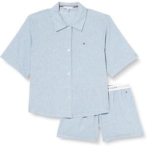 Tommy Hilfiger Women's Short Sleeve Linnen Pj Set Uw0uw04519 Pyjamas, Blue (Horizon Stripes Blue), S Tommy Hilfiger Women's Short Sleeve Linnen Pj Set Uw0uw04519 Pyjamas, Blue (Horizon Stripes Blue), S