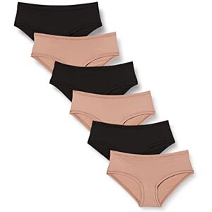 Amazon Essentials Women's Microfibre Underwear (Hipster & Thong, Available in Plus Size), Pack of 6, Black/Dusted Pearl, 8 Amazon Essentials Women's Microfibre Underwear (Hipster & Thong, Available in Plus Size), Pack of 6, Black/Dusted Pearl, 8