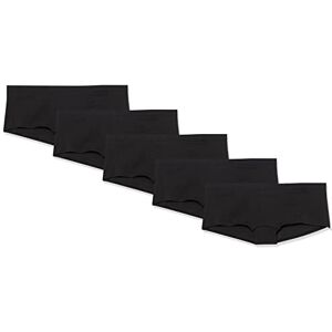 Amazon Essentials Women's Cotton Boyshort Knickers (Available in Plus Size), Pack of 5, Black, 16 Amazon Essentials Women's Cotton Boyshort Knickers (Available in Plus Size), Pack of 5, Black, 16