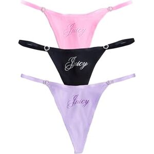 Juicy Couture Script Juicy X3 Pack Microfibre Thong Juicy Couture Script Juicy X3 Pack Microfibre Thong