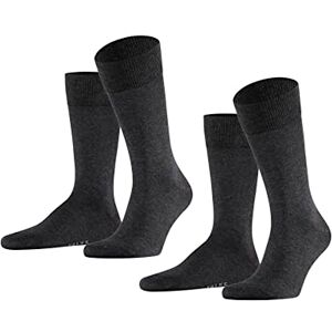 FALKE Men's Happy Double Pack M So Cotton Plain 2 Pairs Socks, Grey Anthracite Melange 3080, 5.5-8 FALKE Men's Happy Double Pack M So Cotton Plain 2 Pairs Socks, Grey Anthracite Melange 3080, 5.5-8