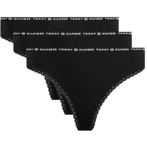 Tommy Hilfiger Women's 3p Thong Thong Panties, Black (Black/Black/Black), XS Tommy Hilfiger Women's 3p Thong Thong Panties, Black (Black/Black/Black), XS