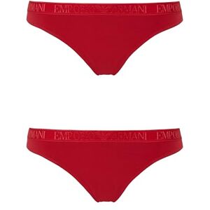 Emporio Armani Woman's Iconic Microfiber 2-Pack Thong RED S Emporio Armani Woman's Iconic Microfiber 2-Pack Thong RED S