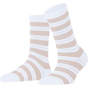 FALKE Women's Stripe Uniform W So Cotton Patterned 1 Pair Socks, White 2000, 5.5-8 FALKE Women's Stripe Uniform W So Cotton Patterned 1 Pair Socks, White 2000, 5.5-8