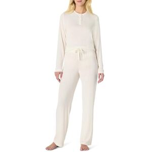 Amazon Essentials x Sofia Grainge Women's Long Sleeve Henley Pyjama Set, Ivory, XL Amazon Essentials x Sofia Grainge Women's Long Sleeve Henley Pyjama Set, Ivory, XL