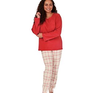 Indigo Sky Women's Gemma Cosy Fleece Cuffed Pyjama, Red Check, 10-12 Indigo Sky Women's Gemma Cosy Fleece Cuffed Pyjama, Red Check, 10-12