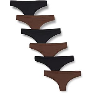 Amazon Essentials Women's Microfibre Underwear (Hipster & Thong, Available in Plus Size), Pack of 6, Black/Rich Hazel, 16 Amazon Essentials Women's Microfibre Underwear (Hipster & Thong, Available in Plus Size), Pack of 6, Black/Rich Hazel, 16
