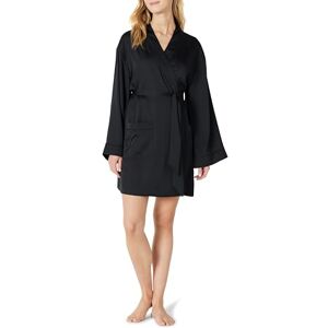 Amazon Essentials Women's Relaxed-Fit Satin Sleep Robe, Black, S Amazon Essentials Women's Relaxed-Fit Satin Sleep Robe, Black, S