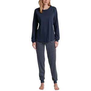 Calida Midnight Dreams Women's 100% Thick Cotton Cuffed Pyjamas, Peacoat Blue, 36-38 Calida Midnight Dreams Women's 100% Thick Cotton Cuffed Pyjamas, Peacoat Blue, 36-38