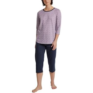 Calida Lovely Nights Women's 3/4 Pyjamas 100% Organic Cotton with Fabric-Covered Elastic Waistband, Peacoat Blue, 40-42 Calida Lovely Nights Women's 3/4 Pyjamas 100% Organic Cotton with Fabric-Covered Elastic Waistband, Peacoat Blue, 40-42