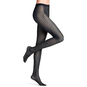 FALKE Women's Cryptogram 30 DEN W TI Sheer Patterned 1 Pair Tights, Blue (Marine 6179), S FALKE Women's Cryptogram 30 DEN W TI Sheer Patterned 1 Pair Tights, Blue (Marine 6179), S