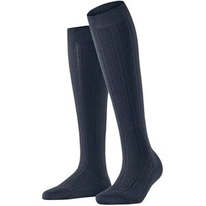 FALKE Women's Needepoint W Kh Cotton Wool Long Plain 1 Pair Knee-High Socks, Blue Space 6116, 4-5 FALKE Women's Needepoint W Kh Cotton Wool Long Plain 1 Pair Knee-High Socks, Blue Space 6116, 4-5
