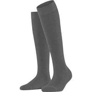 FALKE Women's Fable Estate W Kh Wool Long Plain 1 Pair Knee-High Socks, Grey Flanell 3210, 2.5-5 FALKE Women's Fable Estate W Kh Wool Long Plain 1 Pair Knee-High Socks, Grey Flanell 3210, 2.5-5