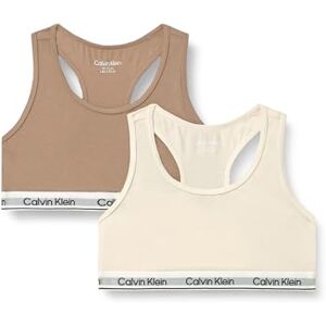 Calvin Klein Jeans Girl's 2PK Bralette G80G800742 Bralette, Brown (Whitecapgray/Woodsmoke), 12-14 Years Calvin Klein Jeans Girl's 2PK Bralette G80G800742 Bralette, Brown (Whitecapgray/Woodsmoke), 12-14 Years
