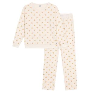 Petit Bateau Women's Cotton Pyjamas with Gold Hearts Print, Milk/Golden, XL Petit Bateau Women's Cotton Pyjamas with Gold Hearts Print, Milk/Golden, XL