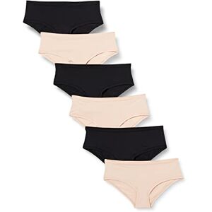 Amazon Essentials Women's Microfibre Underwear (Hipster & Thong, Available in Plus Size), Pack of 6, Black/Soft Petal, 14 Amazon Essentials Women's Microfibre Underwear (Hipster & Thong, Available in Plus Size), Pack of 6, Black/Soft Petal, 14