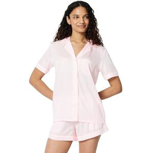 Amazon Essentials Women's Satin Short Sleeve Button-Down Top and Short Sleepwear Set, Soft Pink, X-Small Amazon Essentials Women's Satin Short Sleeve Button-Down Top and Short Sleepwear Set, Soft Pink, X-Small