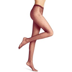 FALKE Women's Dot 15 DEN W Ti Sheer Patterned Tights 1 Pair, Red Ruby 8830, M FALKE Women's Dot 15 DEN W Ti Sheer Patterned Tights 1 Pair, Red Ruby 8830, M