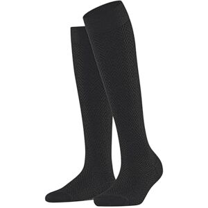 FALKE Women's Fable Estate W Kh Wool Long Plain 1 Pair Knee-High Socks, Black 3000, 2.5-5 FALKE Women's Fable Estate W Kh Wool Long Plain 1 Pair Knee-High Socks, Black 3000, 2.5-5