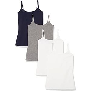 Amazon Essentials Women's Slim-Fit Camisole, Pack of 4, Dark Grey Heather/Navy/White, Small Amazon Essentials Women's Slim-Fit Camisole, Pack of 4, Dark Grey Heather/Navy/White, Small