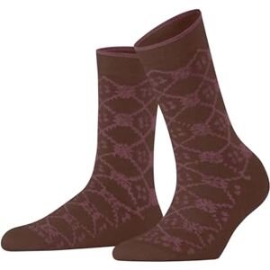 FALKE Women's Retro Sensation W So Cotton Patterned 1 Pair Socks, Brown Cinnamon 5186, 2.5-5 FALKE Women's Retro Sensation W So Cotton Patterned 1 Pair Socks, Brown Cinnamon 5186, 2.5-5