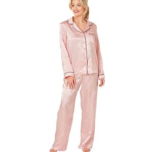 Indigo Sky Womens Astara Full Length Jacquard Pyjama With Contrast Piping, Champagne Pink Jacquard, 10-12 Indigo Sky Womens Astara Full Length Jacquard Pyjama With Contrast Piping, Champagne Pink Jacquard, 10-12