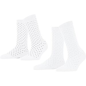 FALKE ESPRIT Women's Fine Dot 2-Pack Socks, Cotton, White (Raw White 2100), 2.5-5 (Pack Of 2) FALKE ESPRIT Women's Fine Dot 2-Pack Socks, Cotton, White (Raw White 2100), 2.5-5 (Pack Of 2)